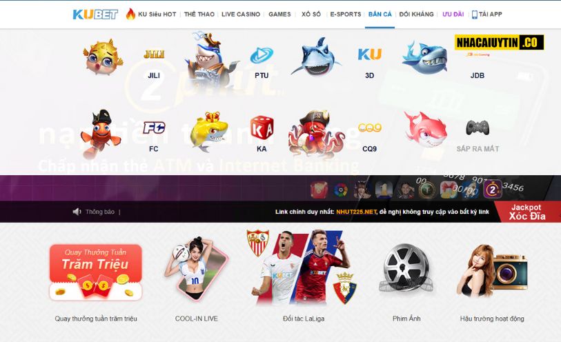 Bắn cá online cũng là trò chơi ăn khách tại KUBET