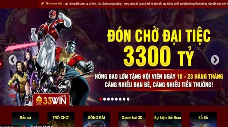Giới thiệu chung về trang web giải trí trực tuyến 33Win