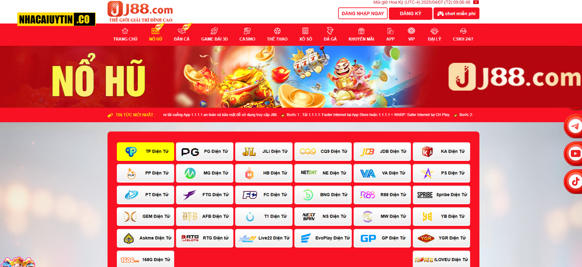 Kho game nổ hũ của J88 đặc sắc