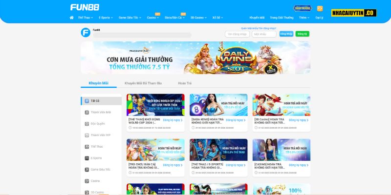 Fun88 - Hoàn Trả Lên Đến 1.5% Không Giới Hạn