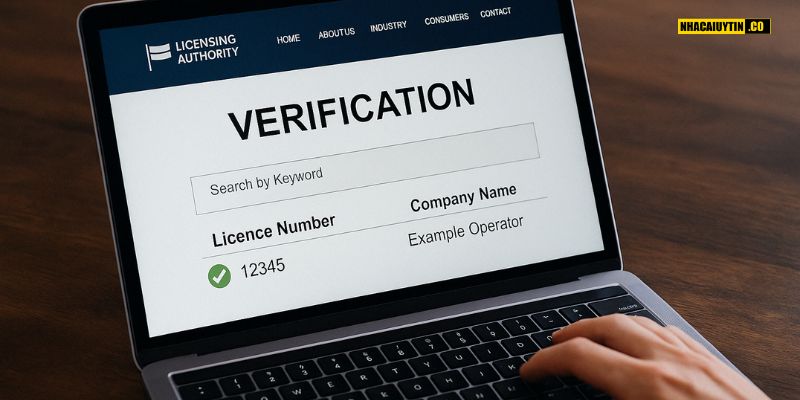 Xác minh trên trang web chính thức của cơ quan cấp phép